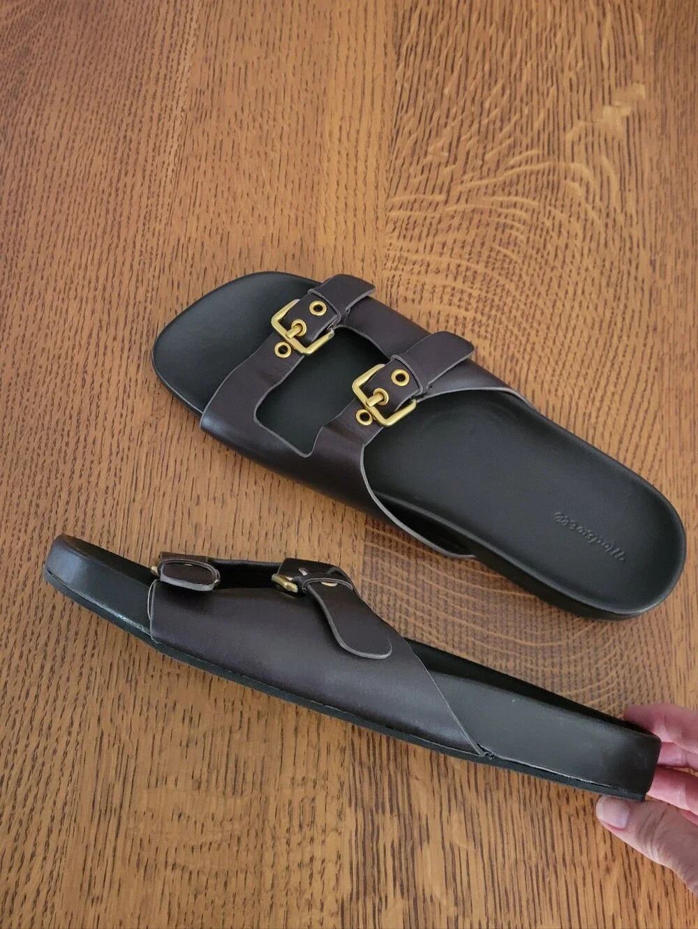 Madewell Cambria Double-strap Molded Footbed Sandals - Coffee Bean